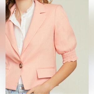 Veronica Beard Annabella Pink Linen Jacket